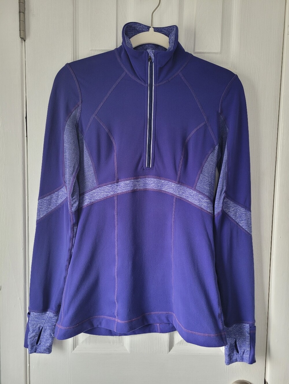 lululemon Purple Half Zip Pullover Women’s 6 Running Thumbholes